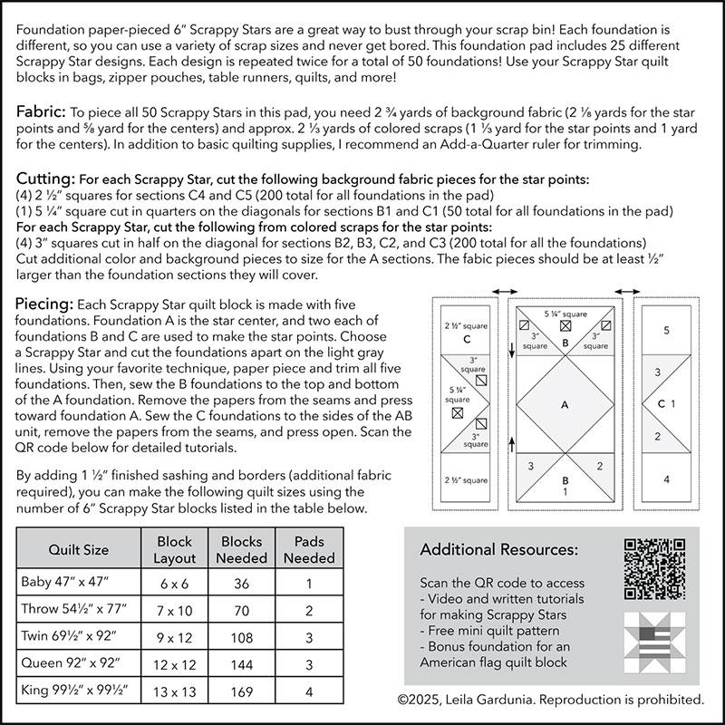 6" Scrappy Stars Foundation Papers