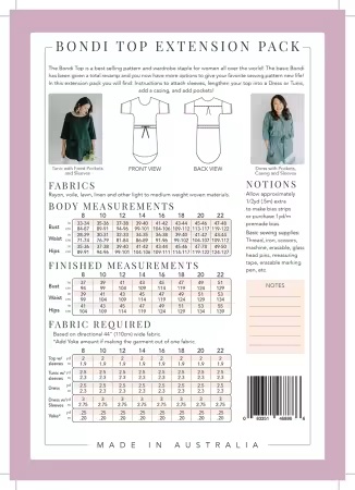 Paper Pattern - Bondi Top Expansion Pack by Sew to Grow