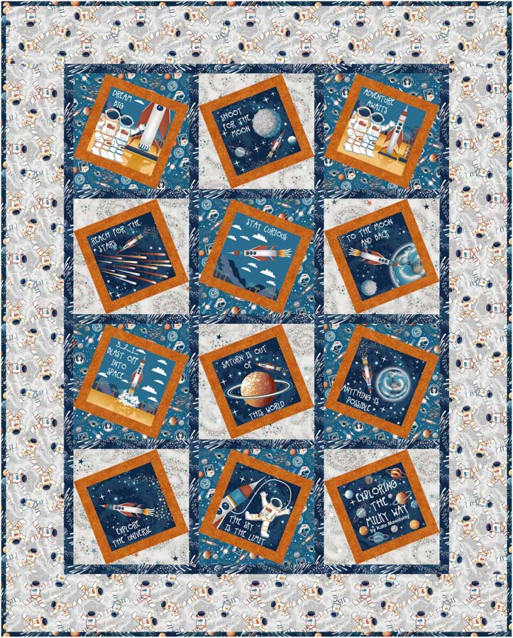 Milky Way-Glow by Kate Mawdsley - Tossed Stars in Navy