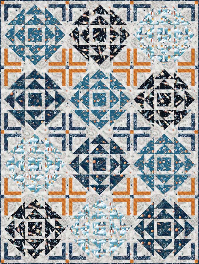 Milky Way-Glow by Kate Mawdsley - Tossed Stars in Navy