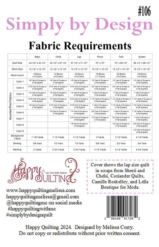 Simply by Design Quilt Pattern by Happy Quilting