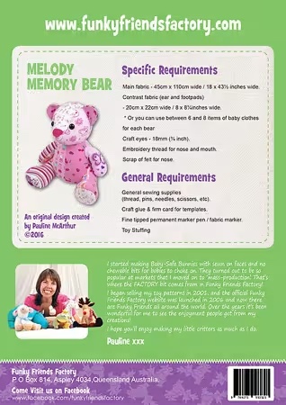 Paper Pattern - Melody Memory Bear by Funky Friends Factory
