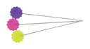 Flat Flower Pins in Assorted Colors by Dritz
