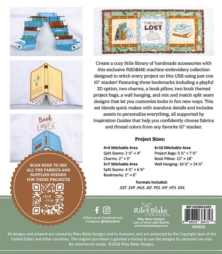 Stitch Your Book Nook - Machine Embroidery USB