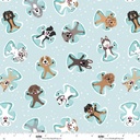 Winter Waggers by Devon Design Co - Dogs Dogs Making Snow Angels in Light Blue