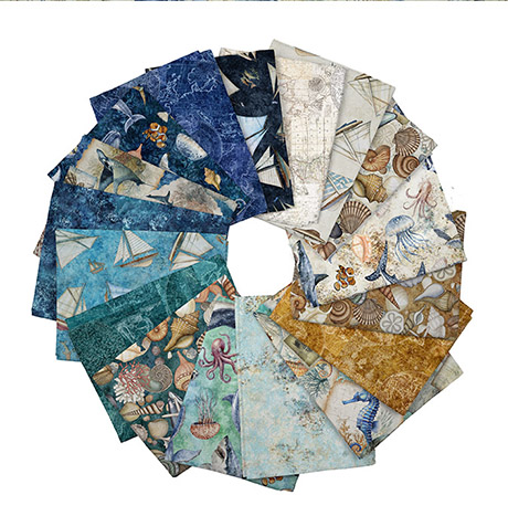 Nauticus by QT Fabrics - Map Tonal in Navy