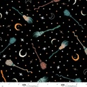 Witchy Wicked by Rose Halsey - Broomsticks, Stars and Moons in Black