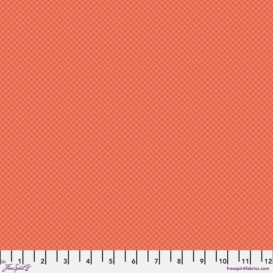 True Colors by Tula Pink - On The Grid in Salmon