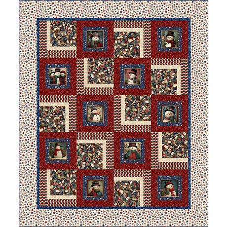 All American Snowman by QT Fabrics - American Snowman in Brick
