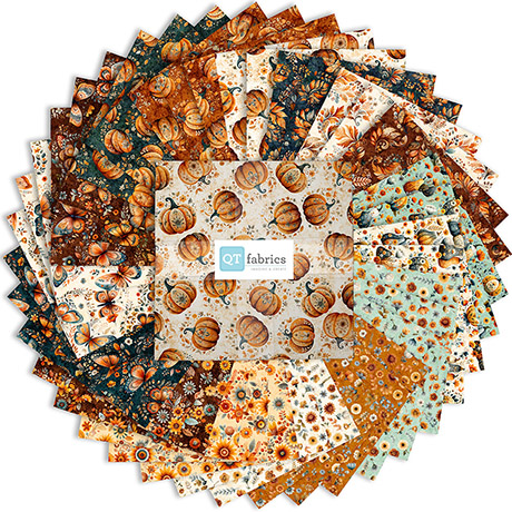 Harvest Hollow by Morris Creative Group - Tossed Pumpkins in Teal