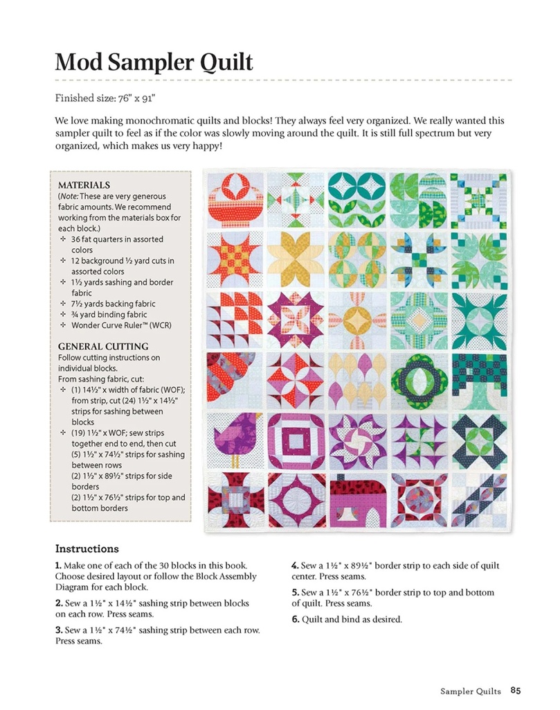 Wonderful Curves Sampler Quilt Block Book by Jenny Pedigo