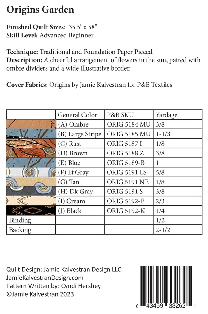 Origins Garden Quilt by Jamie Kalvestran