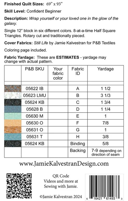 Galaxies Beyond Quilt Pattern by Jamie Kalvestran
