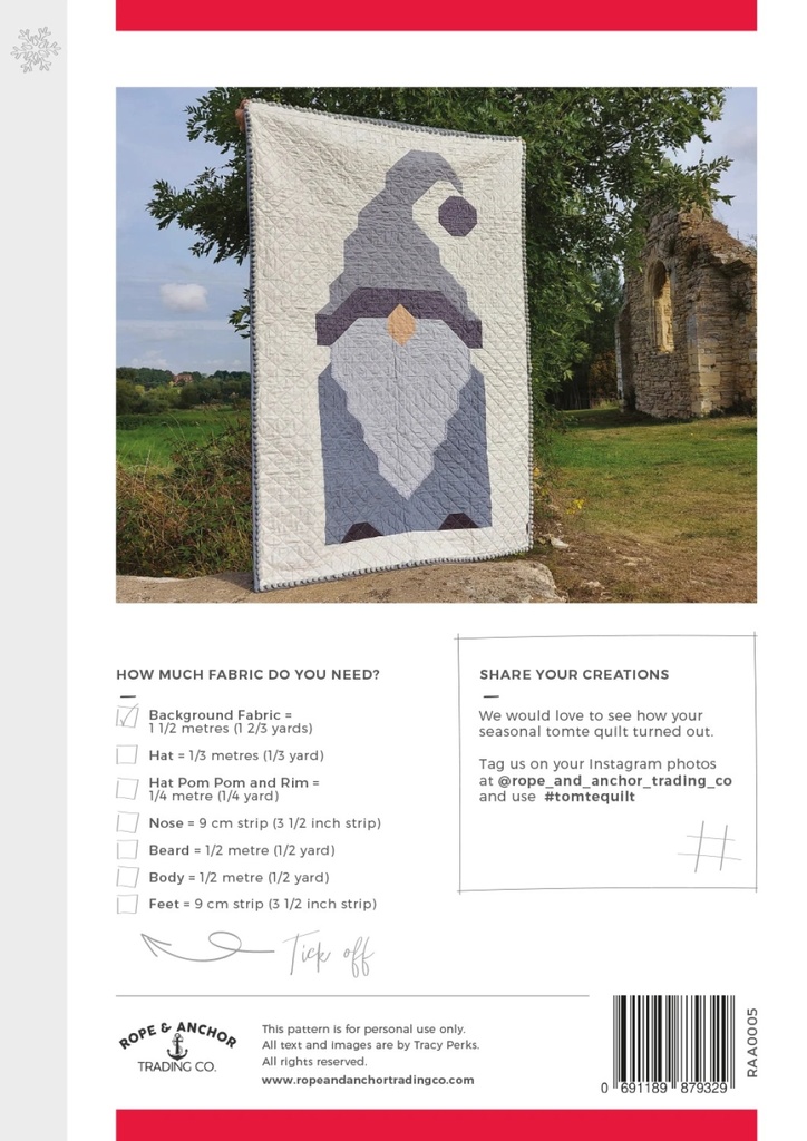 Tomte Quilt Pattern by Tracy Perks
