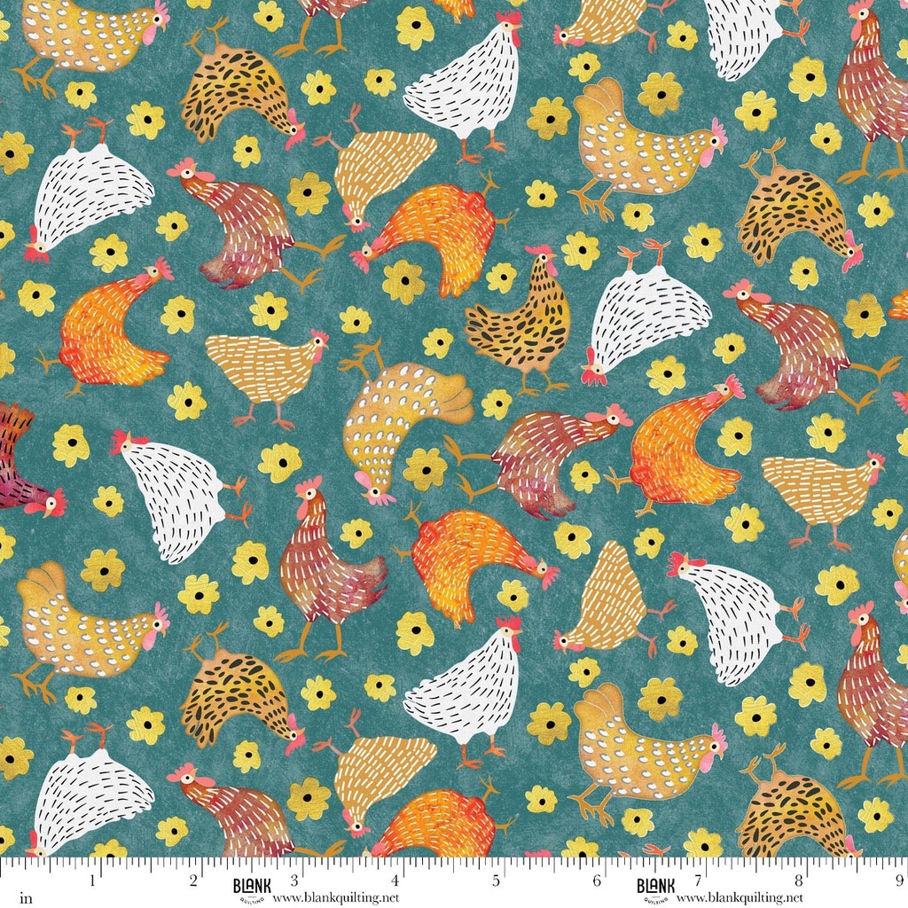 Highland Walk by Alison Woodside - Hens in Teal