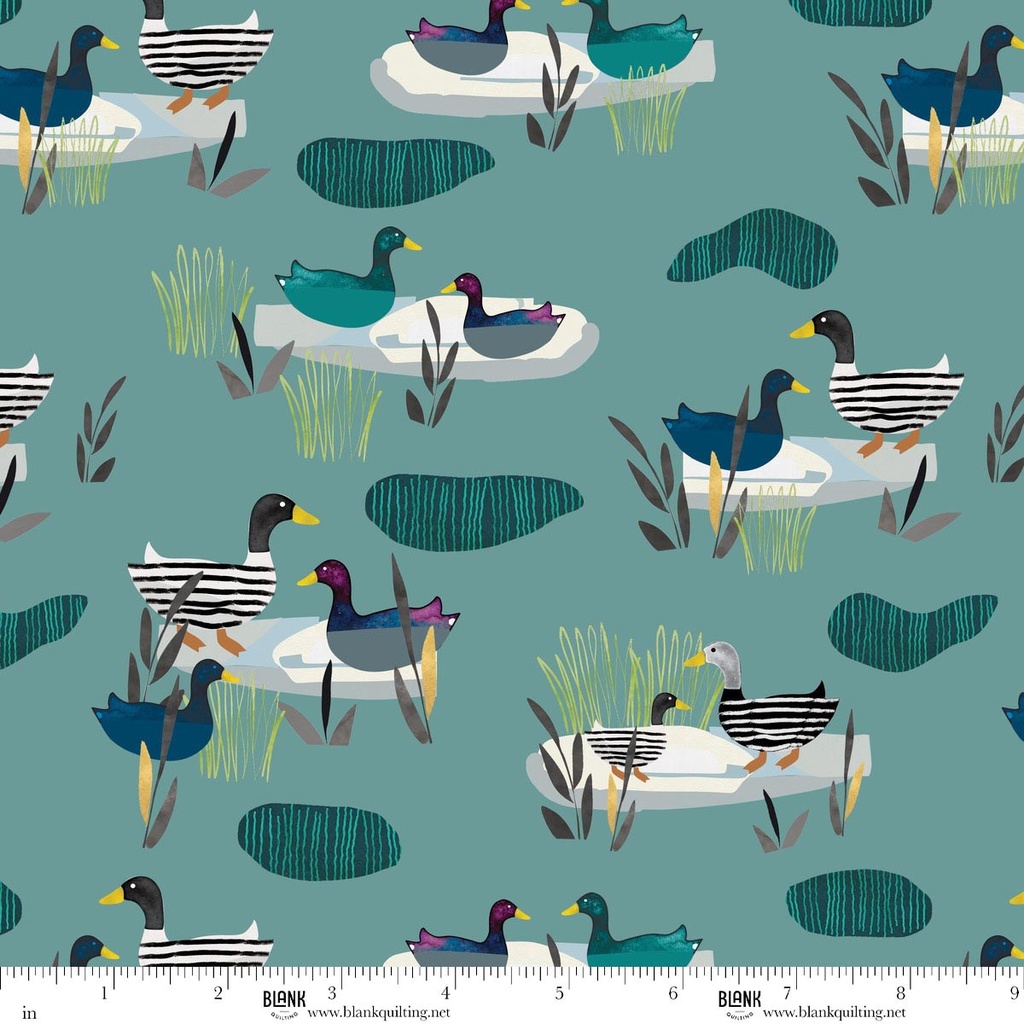 Highland Walk by Alison Woodside - Ducks in Teal