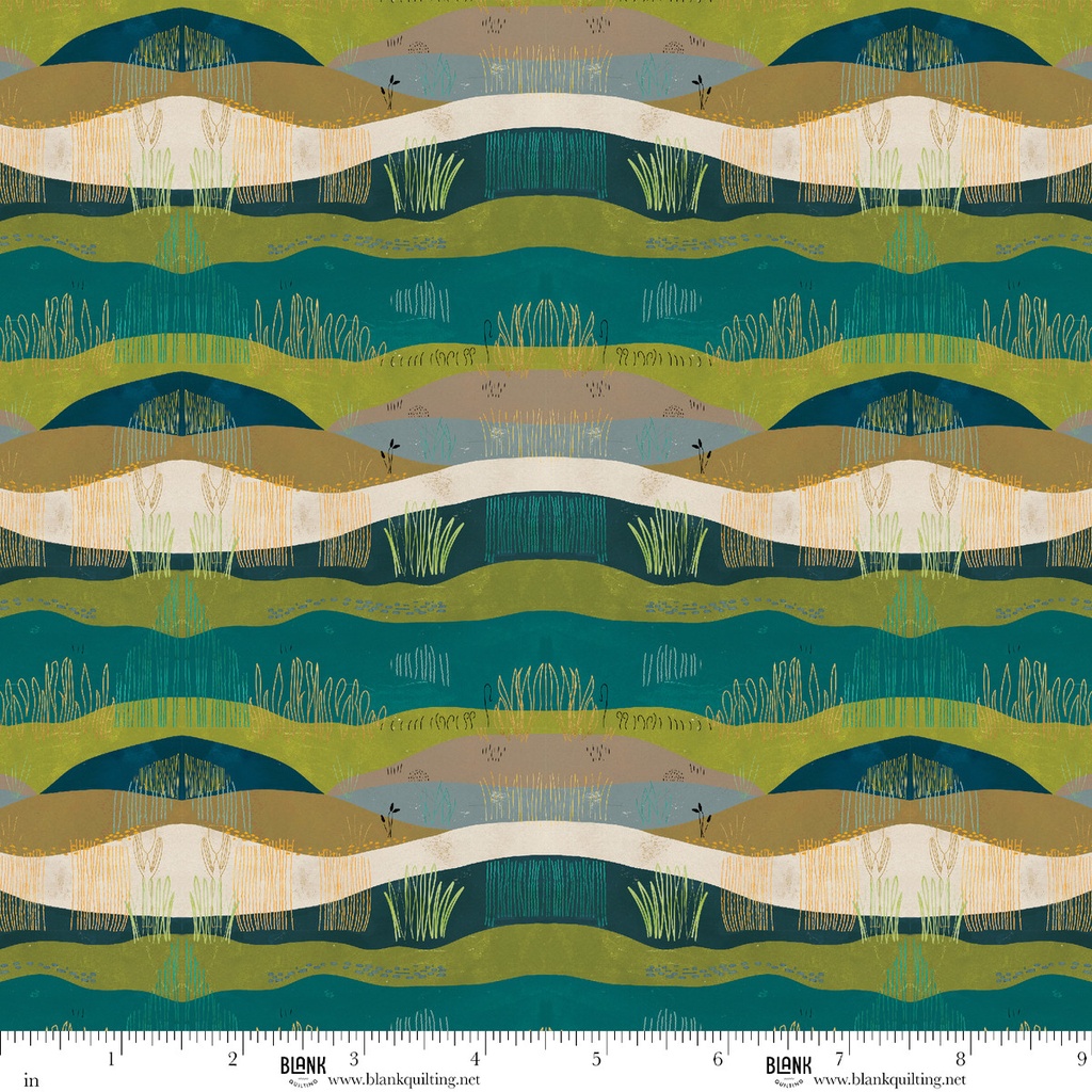 Highland Walk by Alison Woodside - Field Stripe in Teal