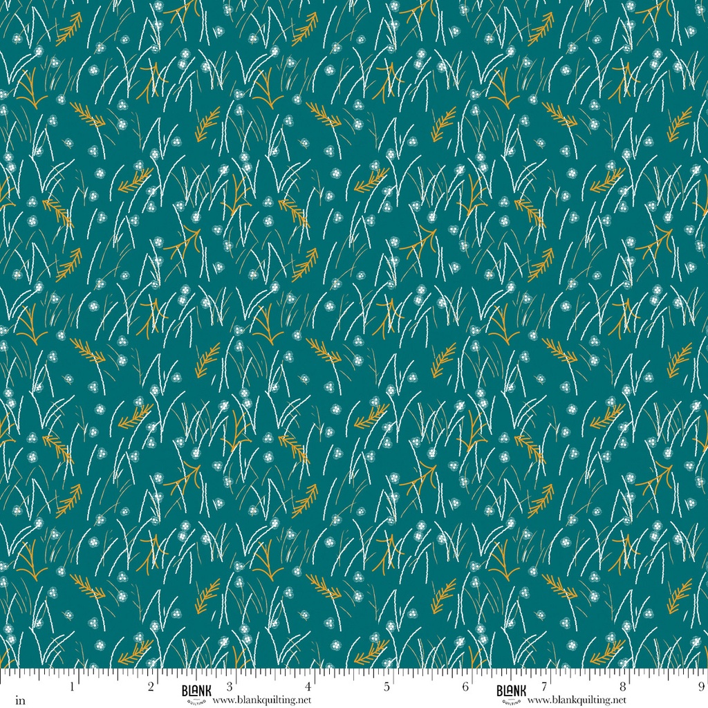 Highland Walk by Alison Woodside - Field Grass in Teal