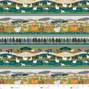 Highland Walk by Alison Woodside - Border Stripe in Teal