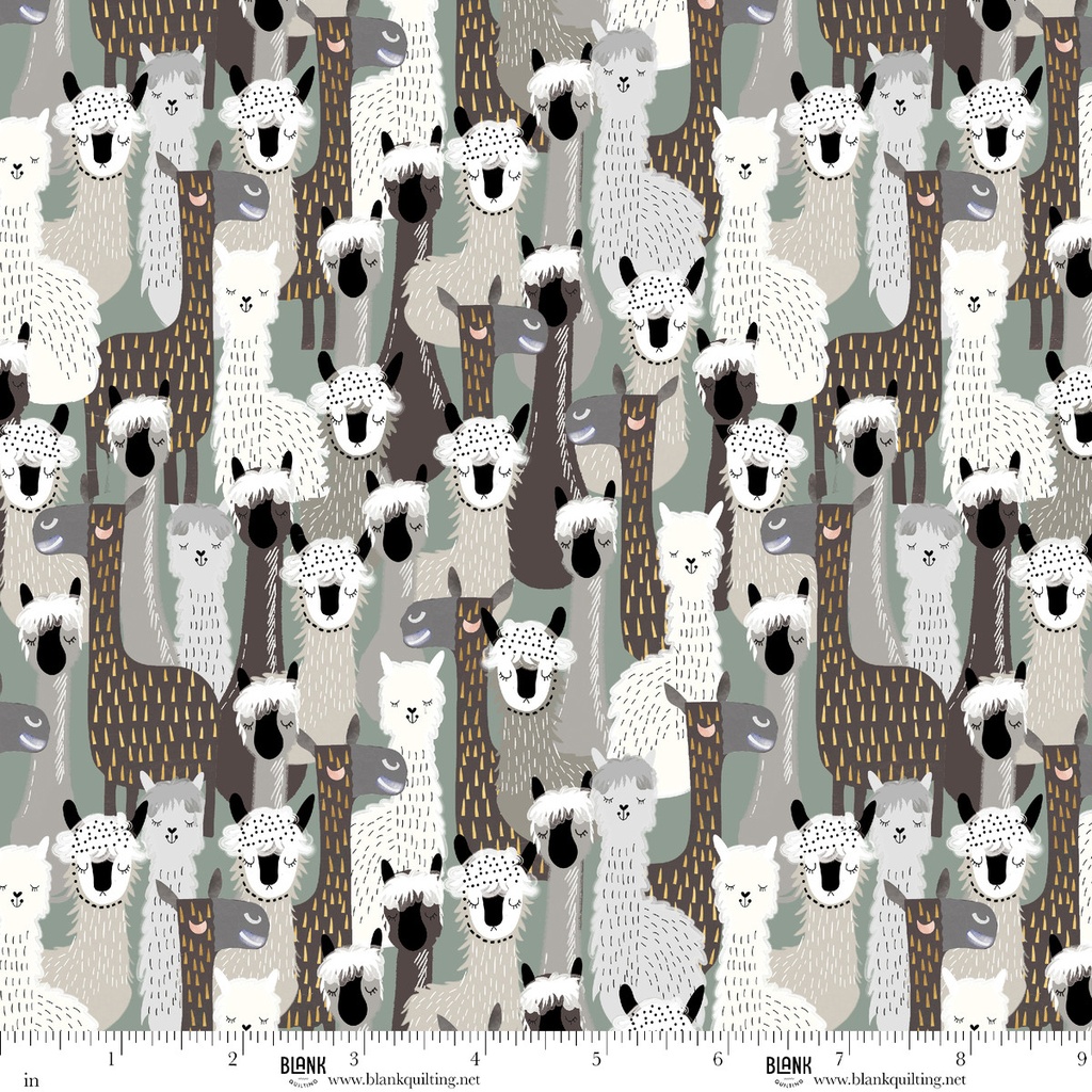 Highland Walk by Alison Woodside - Llamas in Gray