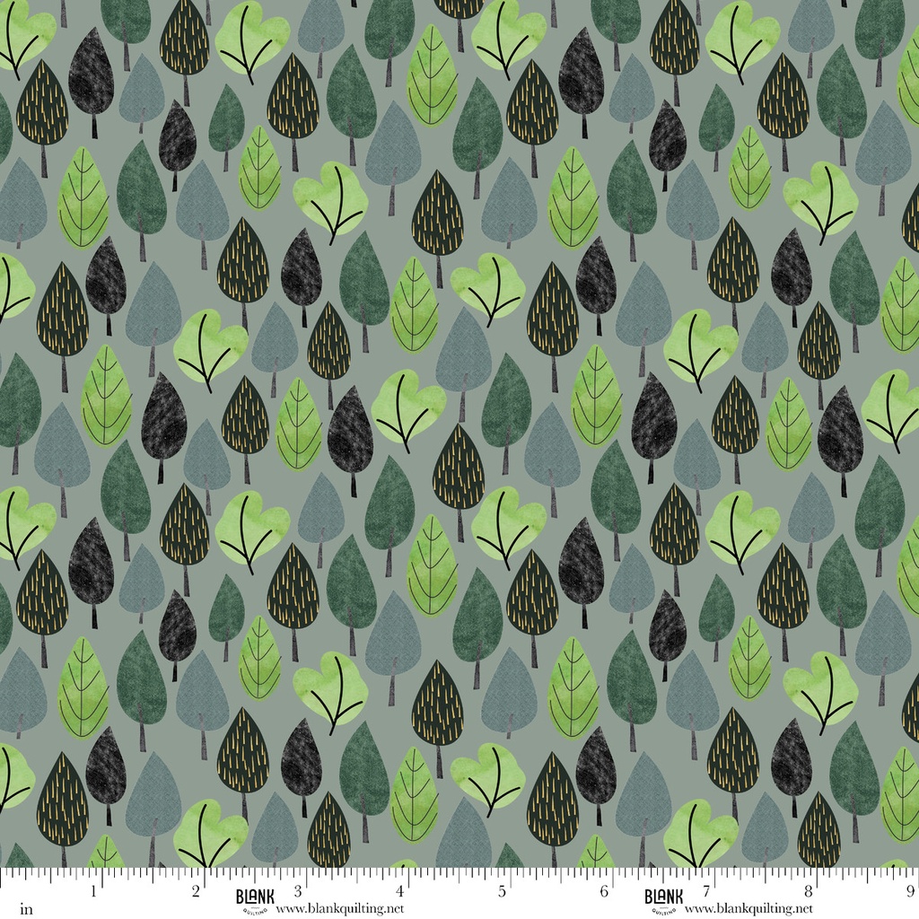 Highland Walk by Alison Woodside - Trees in Gray