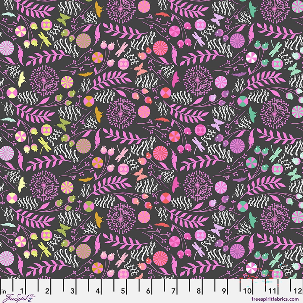 Prince Charming Deja Vu by Tula Pink - Dandelion in Licorice