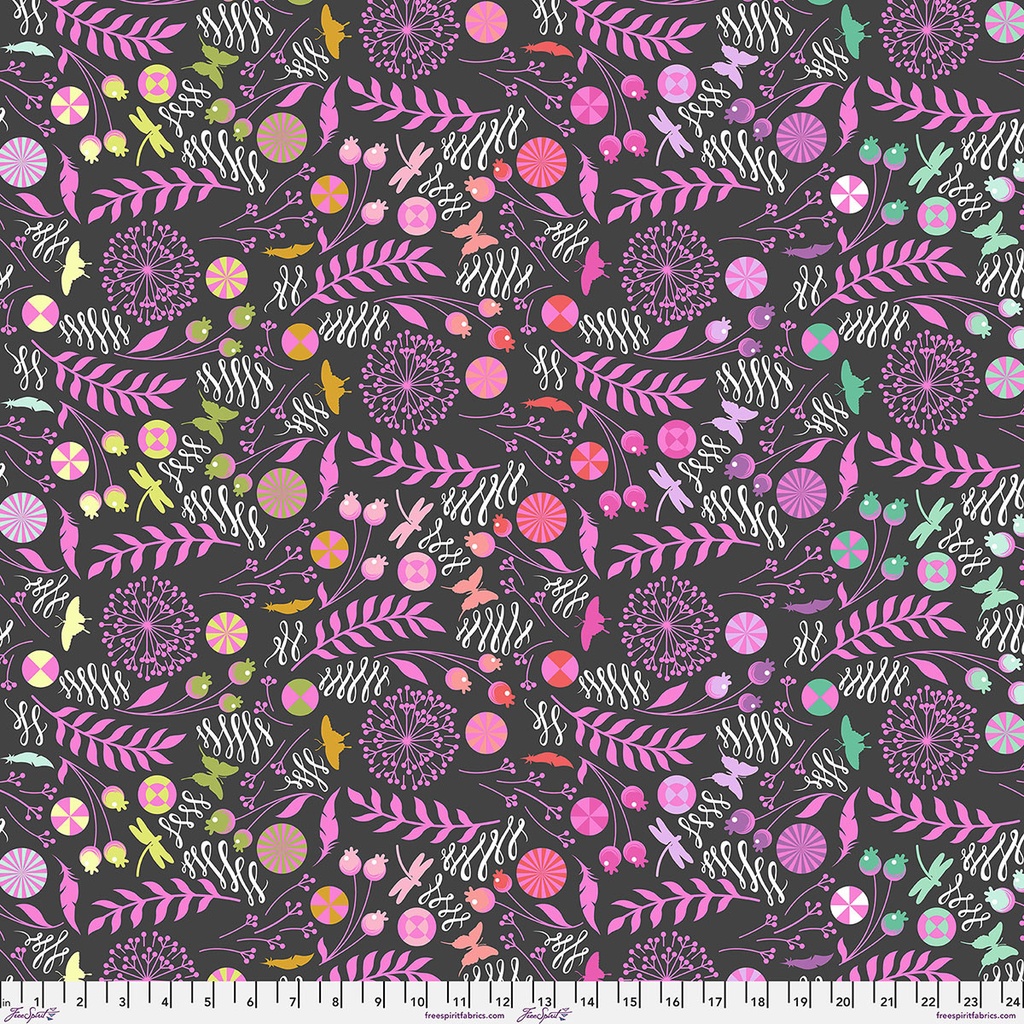 Prince Charming Deja Vu by Tula Pink - Dandelion in Licorice 60" Minky (copy) (copy)