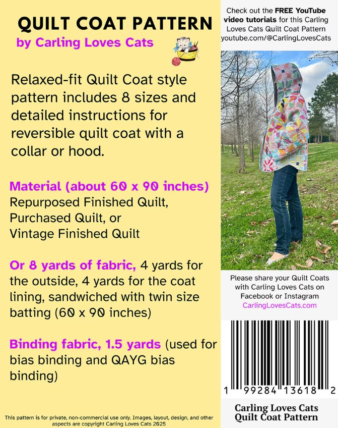 Carling Loves Cats Quilt Coat by