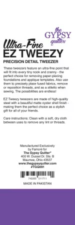 The Gypsy Quilter EZ Tweezy