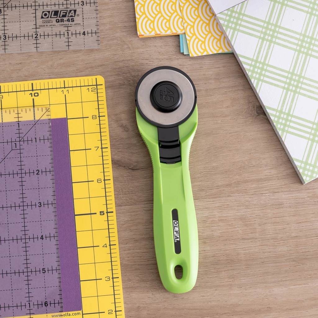 Olfa 45mm Quick-Change Rotary Cutter in Lime