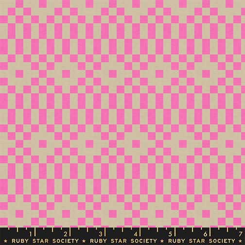 Lofi Linens by Rashida Coleman Hale - Bitmapped in Neon Pink