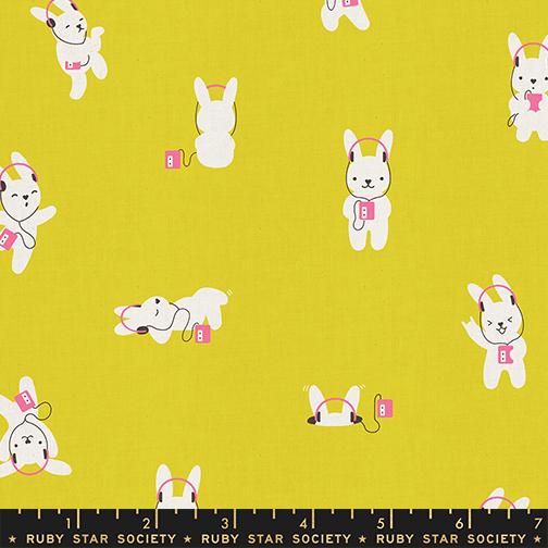 Lofi Linens by Rashida Coleman Hale -Rabbeats in Citron