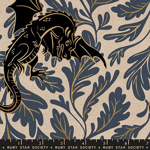 Fireglow by Sarah Watts - Dragon Lair Canvas in Turquoise (copy)