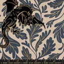 Fireglow by Sarah Watts - Dragon Lair Canvas in Turquoise (copy)