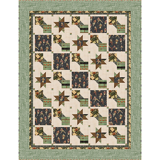 Touchdown by Skyline Studio - Plaid in Black and Green