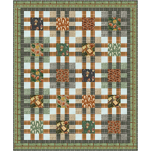 Touchdown by Skyline Studio - Plaid in Black and Green