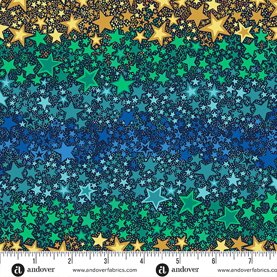 Orbit by Makower UK - Ombre Star in Blue