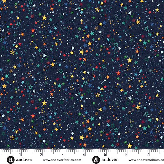 Orbit by Makower UK - Starlight in Blue