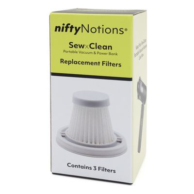 Nifty Notions - 3 pc Replacement Filter for SewClean Portable Vacuum