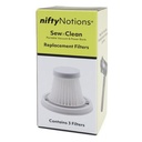 Nifty Notions - 3 pc Replacement Filter for SewClean Portable Vacuum