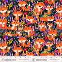 Animal Kingdom by Gareth Lucas - Foxes and Flowers in Midnight Blue