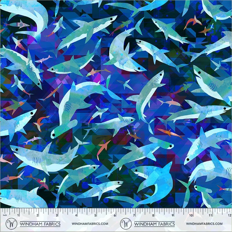 Animal Kingdom by Gareth Lucas - Stealthy Sharks in Midnight Blue