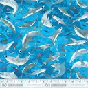 Animal Kingdom by Gareth Lucas - Stealthy Sharks in Cyan