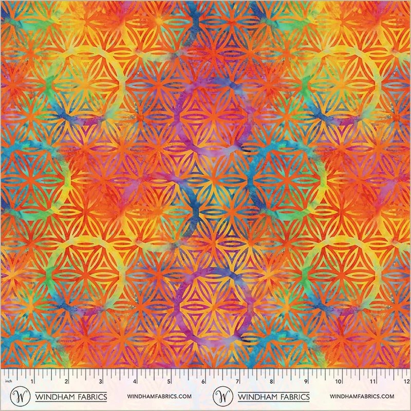 BeColorful by Jacqueline de Jonge - 108" Wideback Flower of Life in Orange Crush