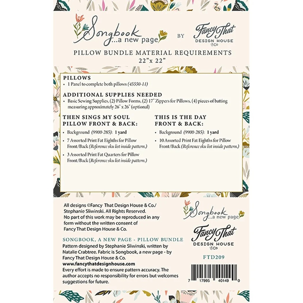 Songbook.. A New Page Pillow Bundle by Fancy That Design House