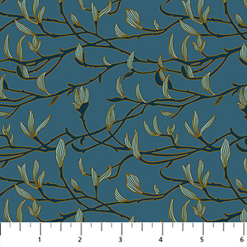 Bramble & Bloom by Katie O'Shea - Leaves in Blue (copy)
