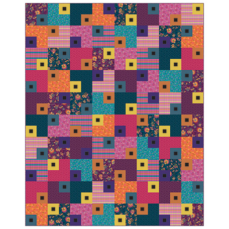 Paisley Pop_Flannel by QT Fabrics - Dotted Jacobean in Navy