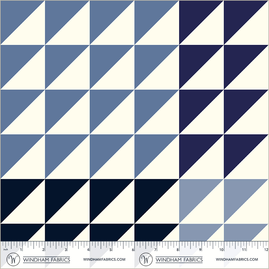Perfect Points II by Whistler Studios - Half Square Triangle in Blue