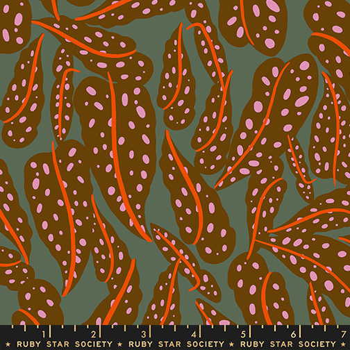 Calathea by Ruby Star Society – Overlapping Leaves in Cocoa