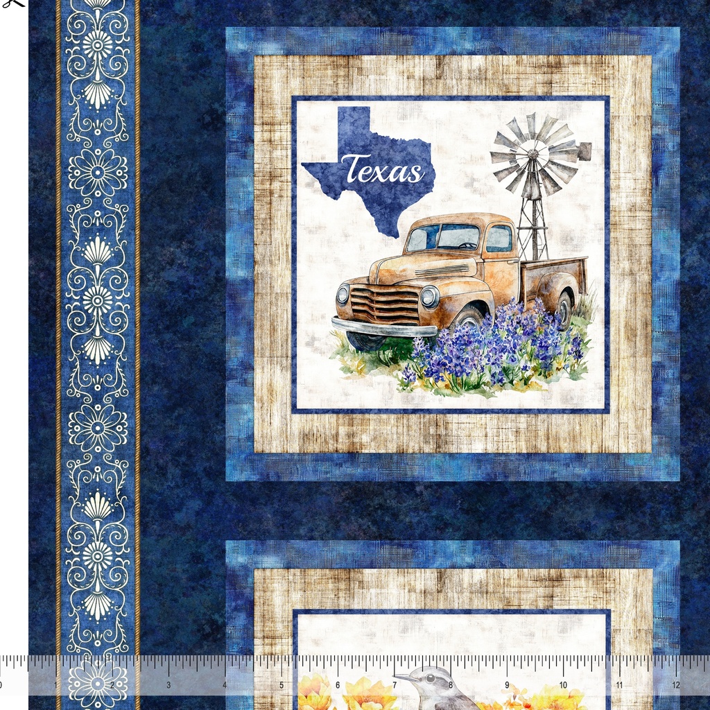 All Texas Shop Hop 2026 - Texas Icons Picture Patches in Navy